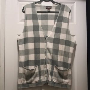 V neck button down sweater vest